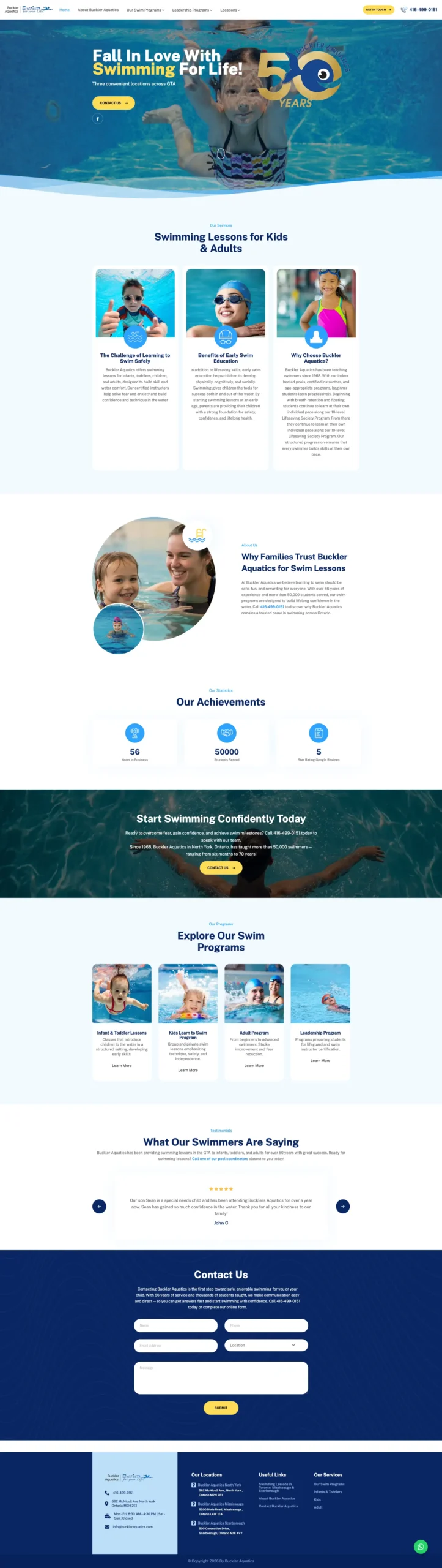 Buckler Aquatics website