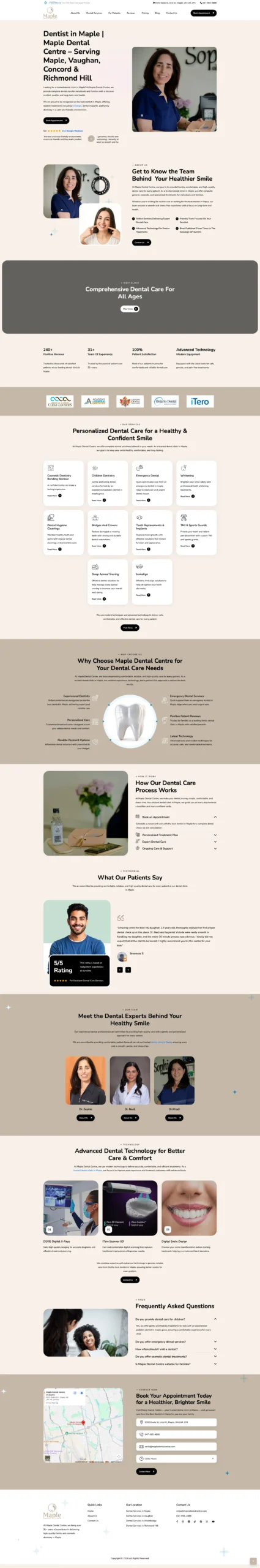 Maple Dental Centre website