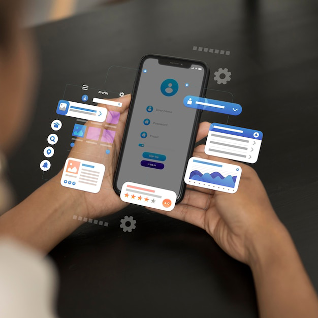 Person holding smartphone with social media app interface representing Meta ads campaigns on Facebook and Instagram